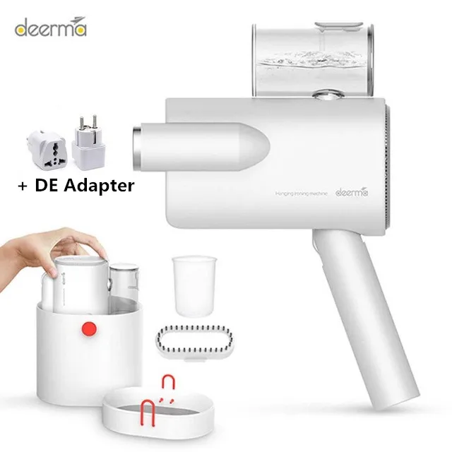 Add DE Adapter Xiaomi Deerma складной ручной отпариватель одежды паровой утюг бытовой портативный маленькая одежда стерилизация морщин - Цвет: Add DE Adapter