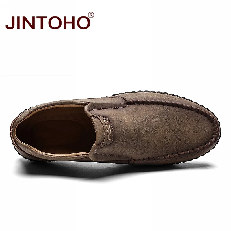 JINTOHO/Модная брендовая мужская обувь; Мужская обувь из натуральной кожи; повседневная мужская обувь; мужская кожаная обувь; мужские лоферы без застежки