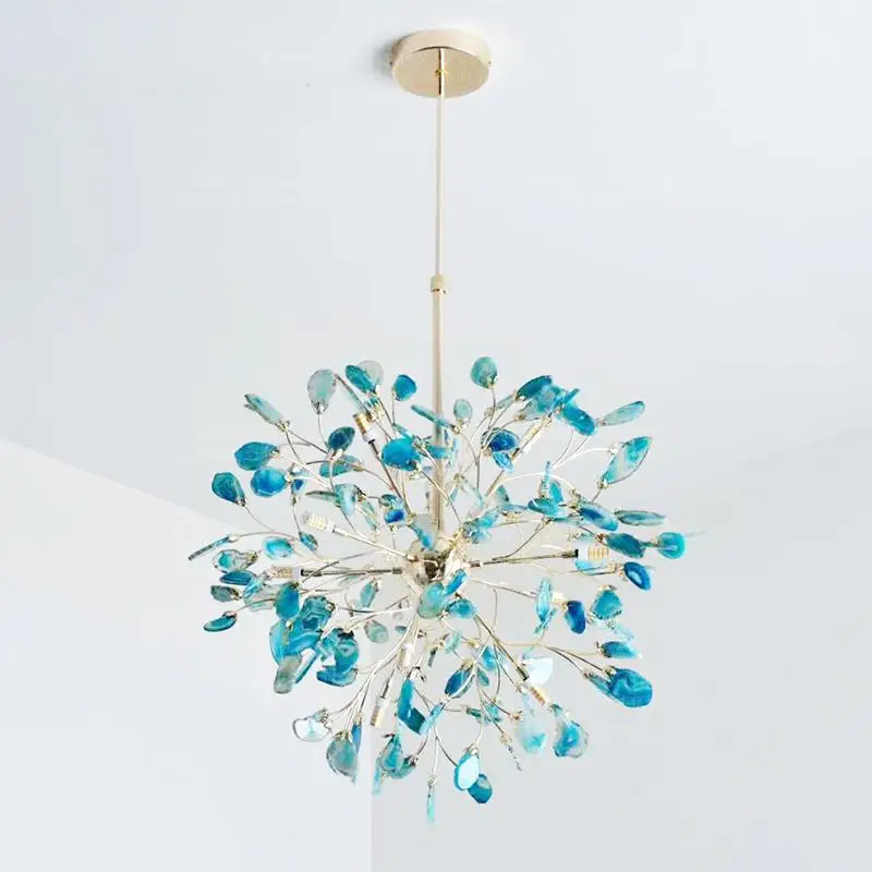 Круглая/Золотая/Современная светодиодный ная люстра агат