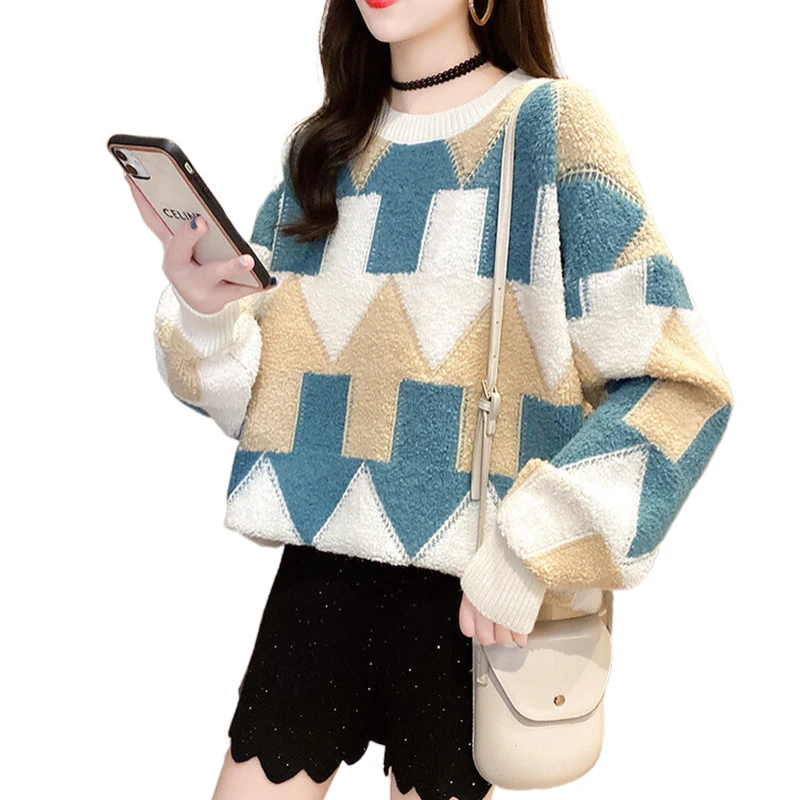 

Свитер Traf, свитер в Корейском стиле, одежда simplee, женское Свободное пальто, осенне-зимняя теплая куртка, верхняя одежда, винтажный вязаный пуловер