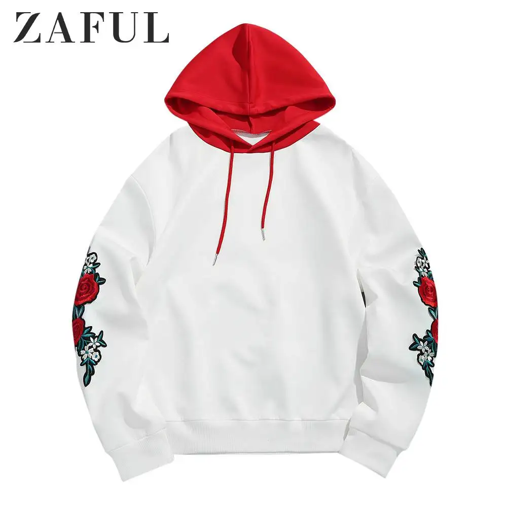 ZAFUL/пуловер с вышивкой и аппликацией на рукавах толстовка длинными рукавами