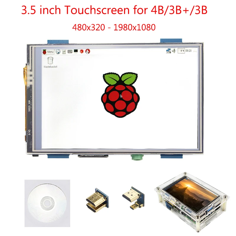 Raspberry Pi 4 Model B 3 5 дюймовый сенсорный экран 480x320 до x ЖК дисплей + акриловый чехол для