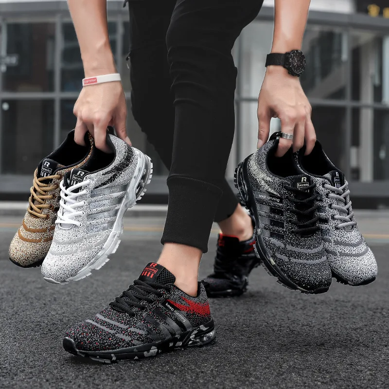 Hot Big Size Air Running Shoes Men Weaving Breathable Shoes Outdoor Keep Running Shoes Men Cheap Sport Shoes Non-slip Sneaker