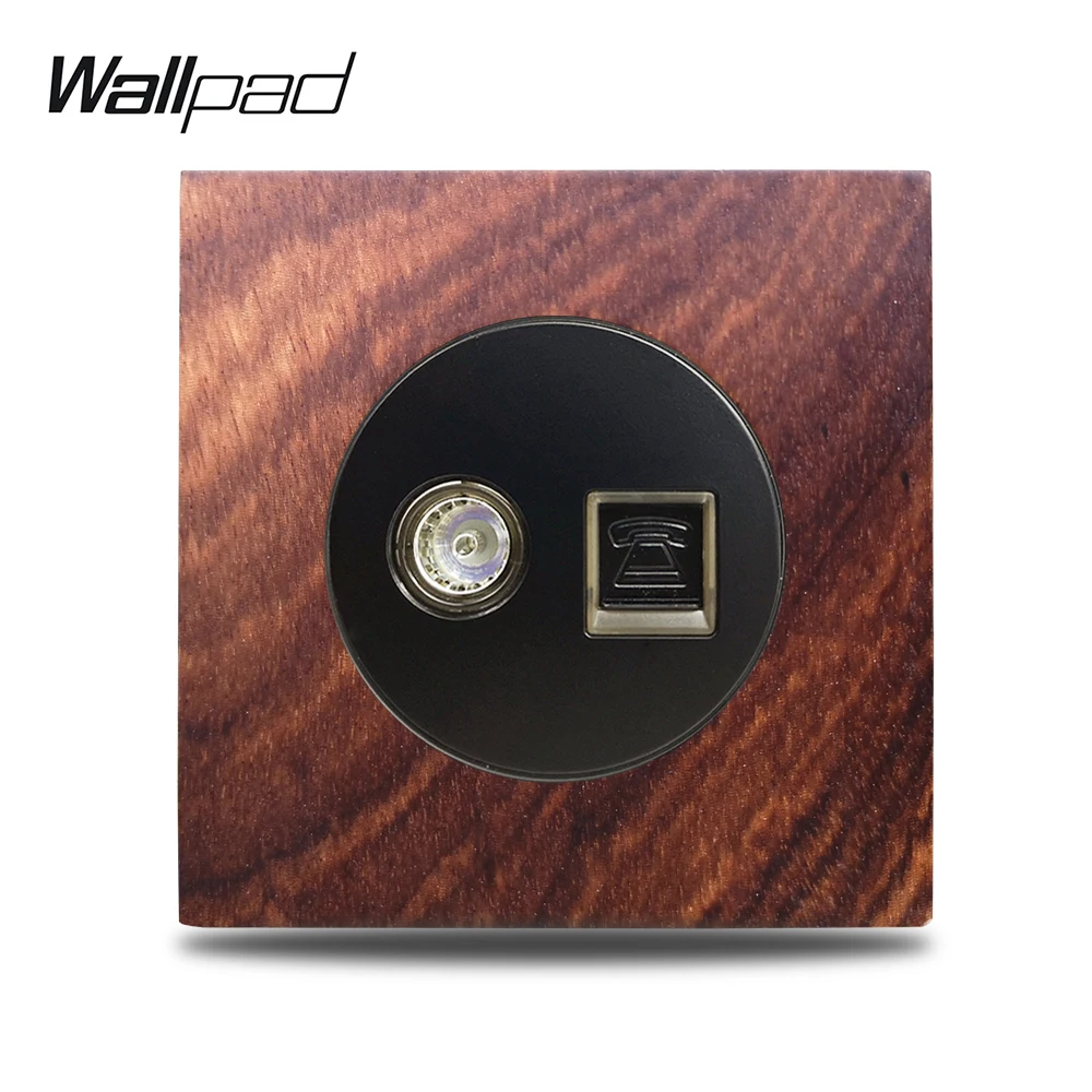Настенная розетка Wallpad L6 из натуральной древесины для телевизора и телефона