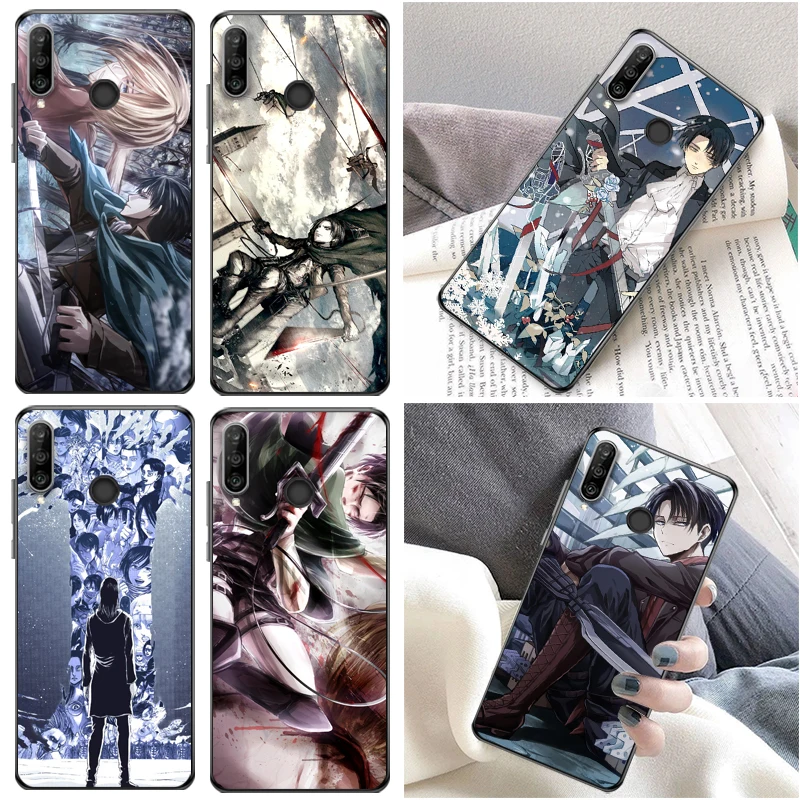 

Attack On Titan Armin Arlert Levi Mikasa Ackerman Eren Jager Phone Case For Huawei P30 Pro Lite Back Cover Cases Coque Funda