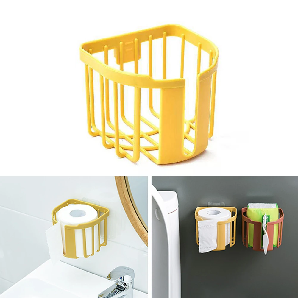 

Toilet Paper Holder Organizer Self-Adhesive Wall-Mounted Tissue Box Holder for Kitchen Bathroom Kitchen Tools Storage For Home
