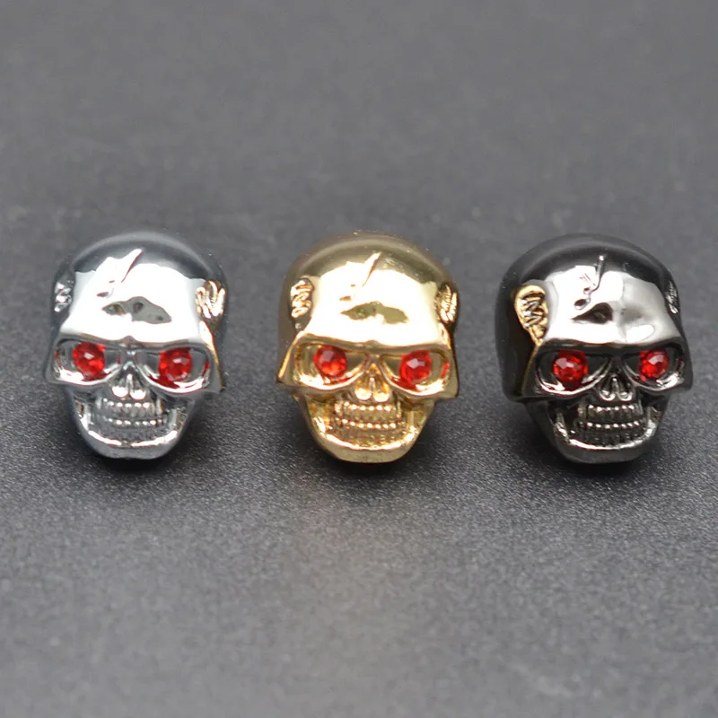 Блестящие металлические череп голова Управление ручки для Электрогитары горшки