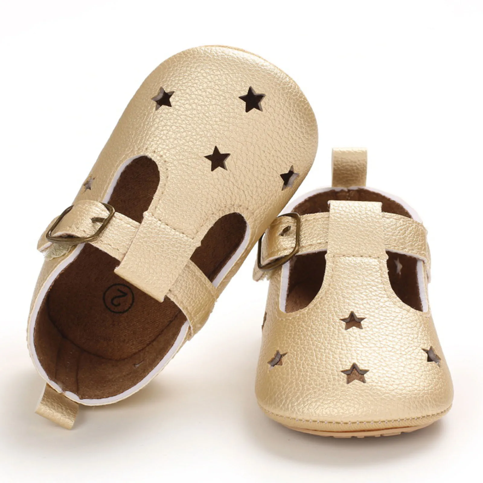 

ISHOWTIENDA Toddler Kids Baby Boys Girls Star Pattern Rubber Non-slip First Walking Shoes Princess Shoes