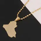 Ожерелье из нержавеющей стали золотого цвета с подвеской в виде карты Ирака, модная карта Ирака, цепочка, ювелирные изделия