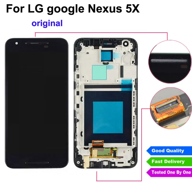 

100% протестированный экран для LG nexus 5X H790 H791 H798, ЖК-дисплей, дигитайзер, сенсорная панель с рамкой, замена в сборе