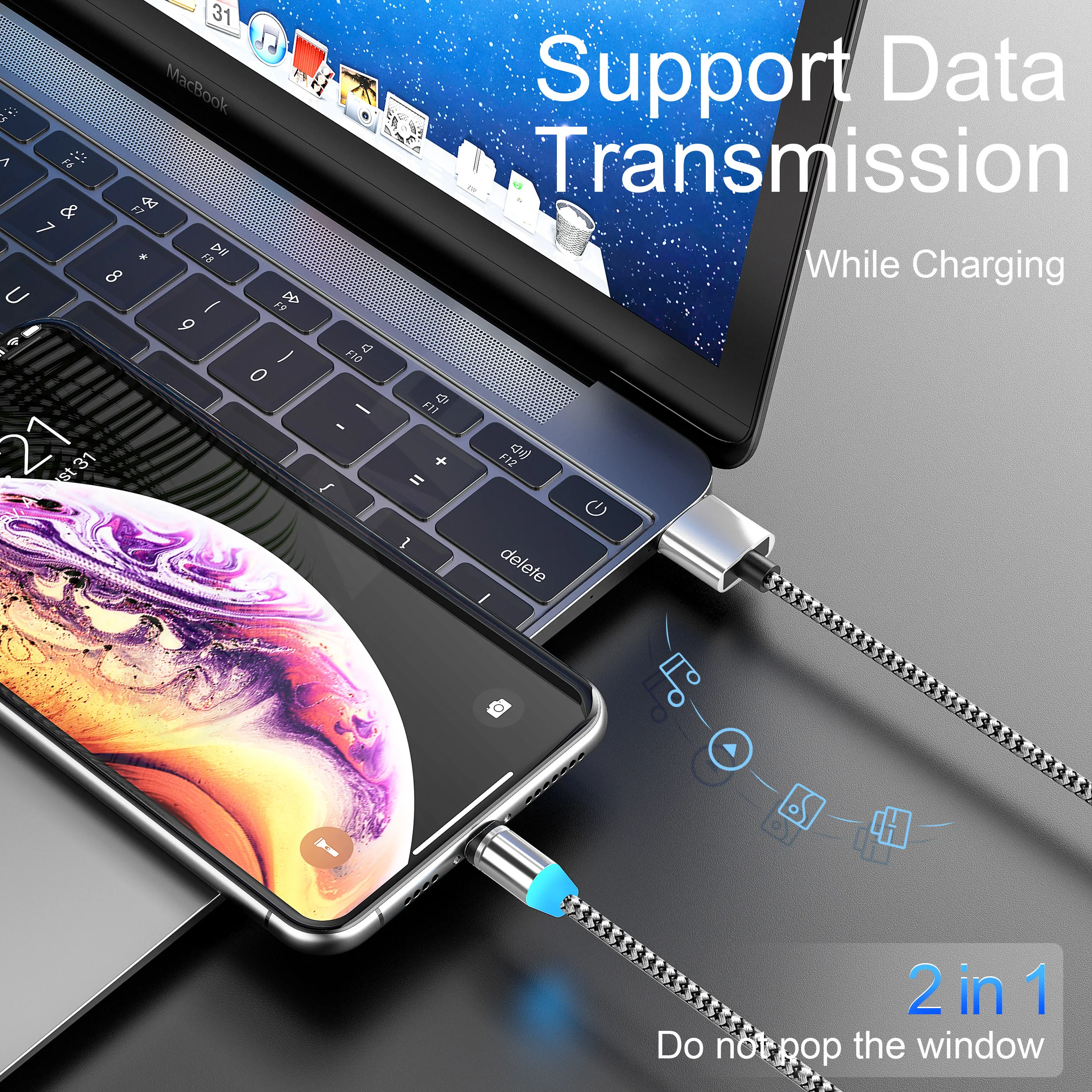Олаф 2 м Магнитный Micro USB кабель для iPhone samsung Android мобильный телефон Быстрая зарядка usb type C кабель магнит зарядное устройство провод шнур