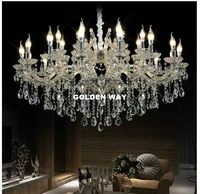 free shipping crystal chandelier lighting d120cm h65cm 24l led crystal light for hotel project restaurant lustres luminaria lamp