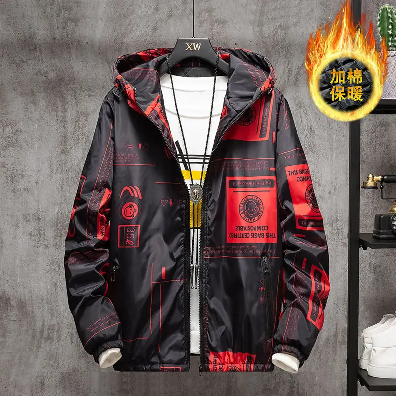 Winter coat for men fashion trend brand design thick warm camouflage cotton-padded jacket for students short down hoodede jacket