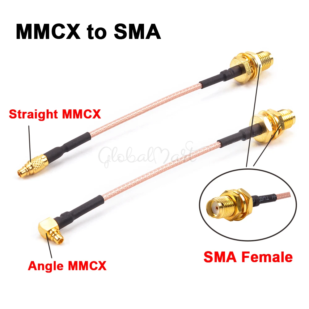 1/2/3 шт. 5 8 ГГц 2.15dBi MMCX угол 90 градусов/прямой к SMA линейный антенный разъем для PFV RC