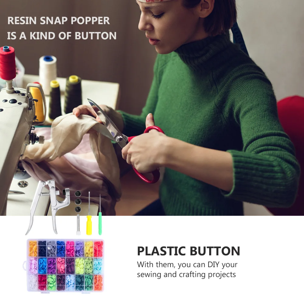 

360 Sets Professional Fasteners DIY Clothes Buttons Handcraft Shirt Snaps