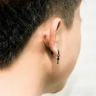 Модные серьги-кольца с распятием 2020 для женщин, мужские серьги из черного золота, ювелирные изделия