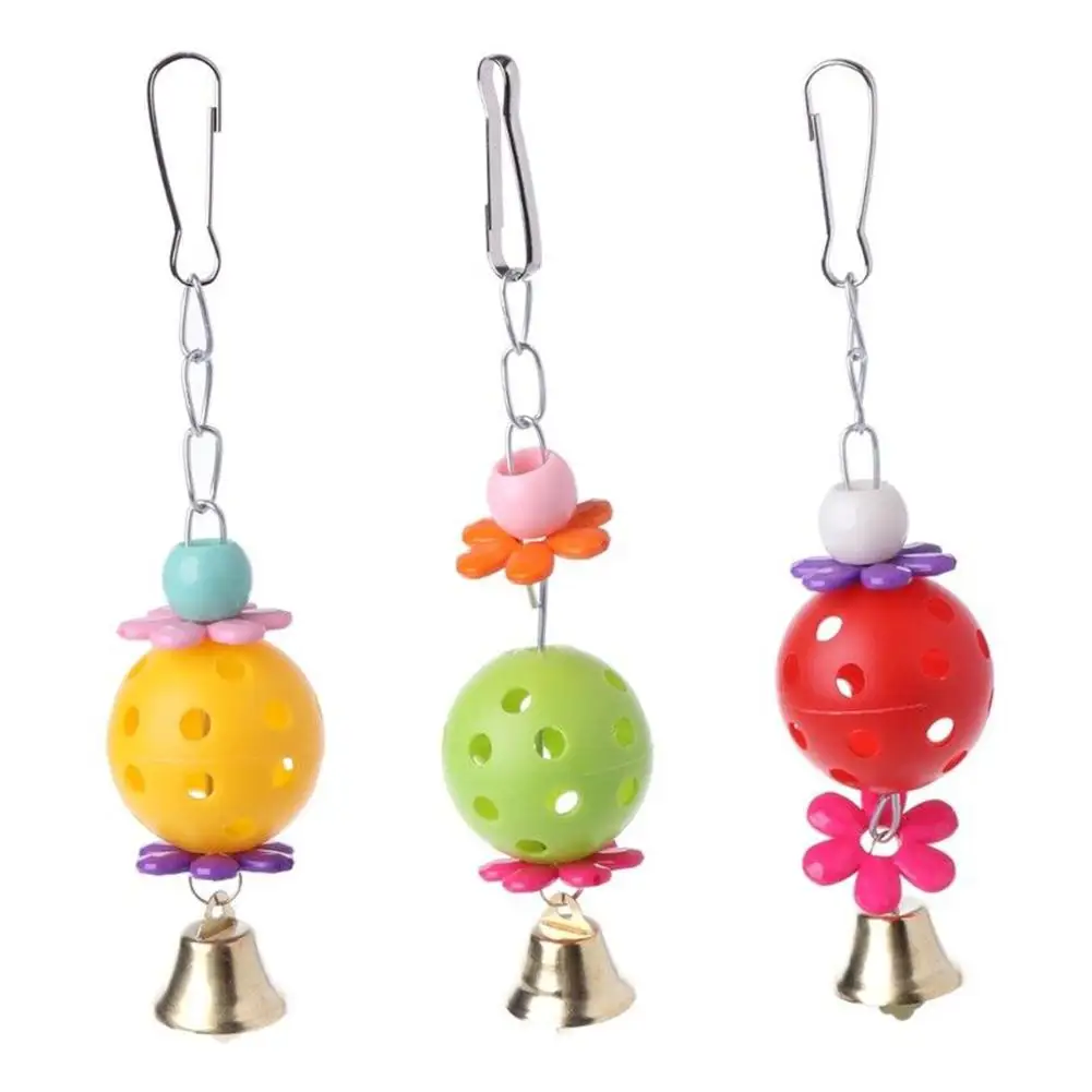 Животные попугай птица кусание восхождение жевательная игрушка колокольчик