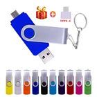 Флеш-накопитель OTG 3 в 1 металлический, USB 2,0 и Type-C, 4 ГБ, 8 ГБ, 16 ГБ, 32 ГБ, 64 ГБ