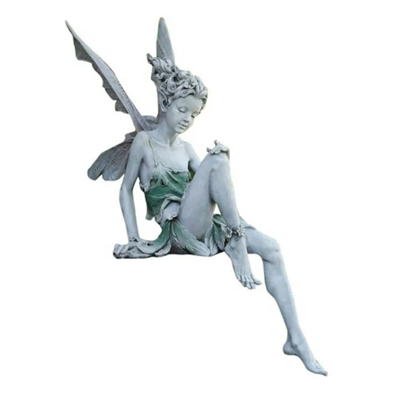 

Angel Sculpture Desktop Decoration Flower Fairy Angel Wings Statue Resin Decor Artwork For Home Garden Office White/Black .