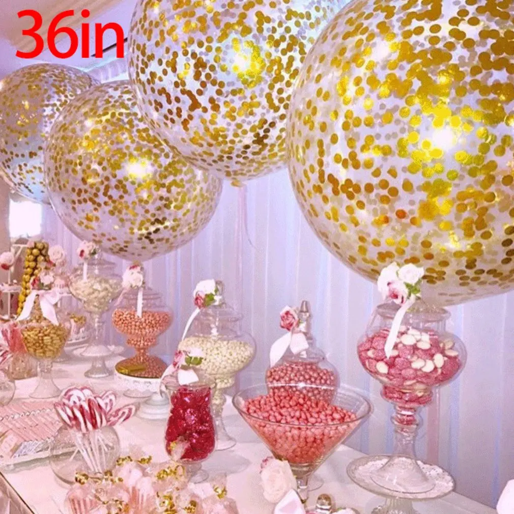 Очень большой круглый баллон с эмульсией 36 дюймов Алюминий фольга блестки