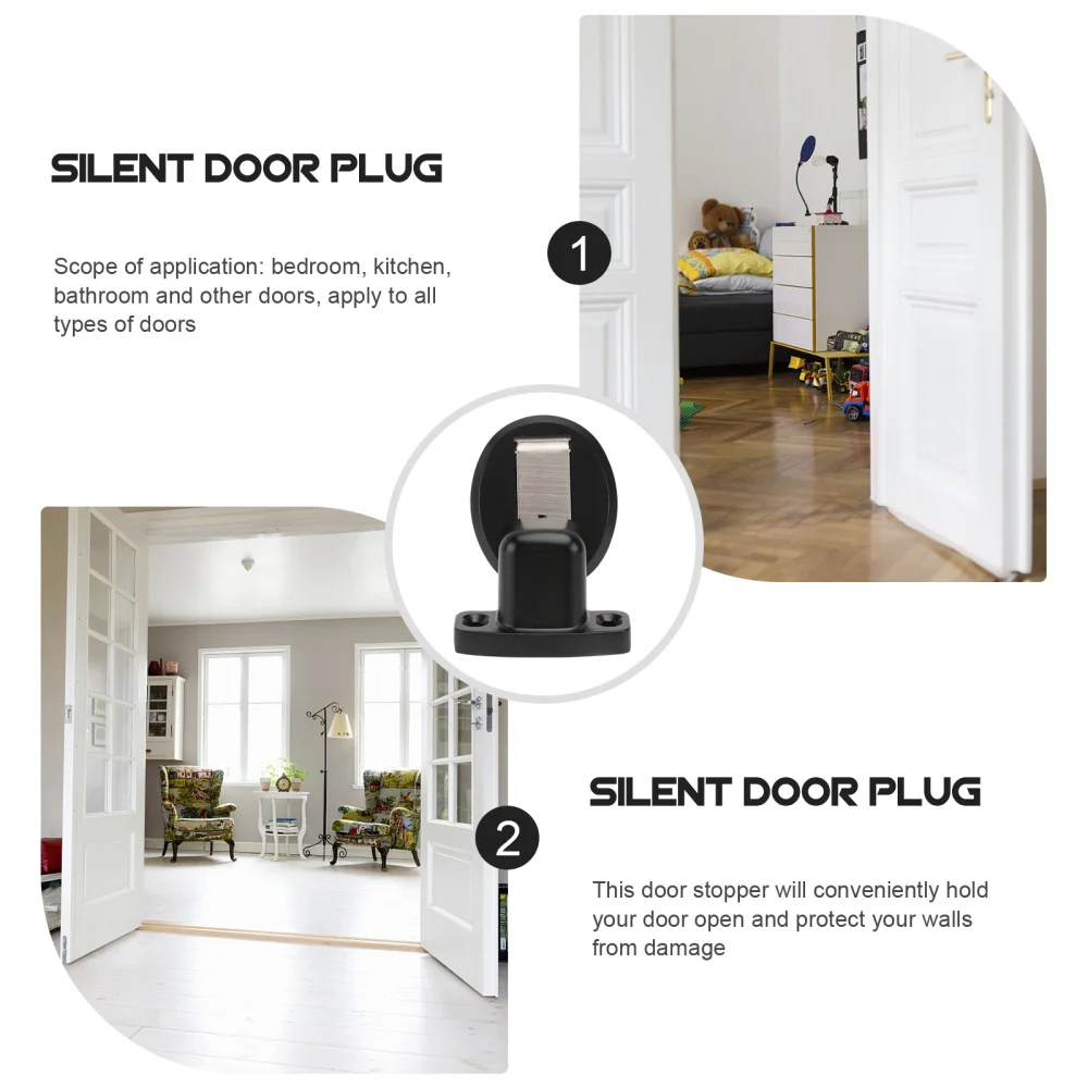 

1Pc Door Stop Magnetic Punch Free Door Holder Zinc Alooy Floor Mount Door Stopper