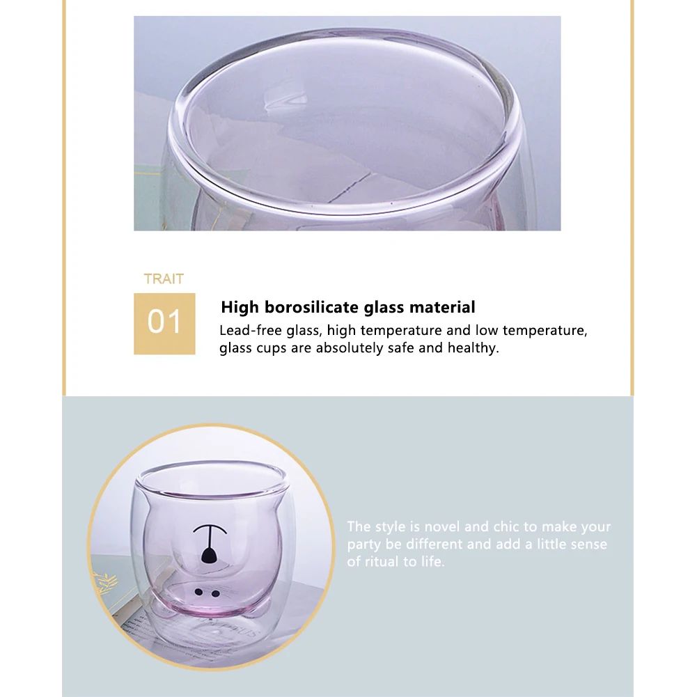 Термостойкие двойными стенками Стекло Кубок кружки боросиликатного 2-х слойный
