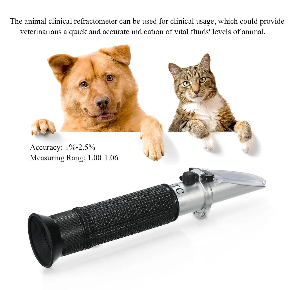 Pet Dog&ampCat Refractometer Handheld Urine SG 1.000~1.050 Clinical with ATC Serum or Plasma Protein Tester 0-12g | Инструменты
