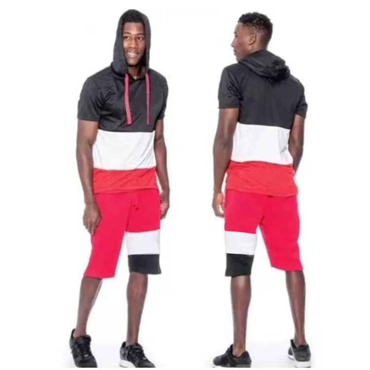 

The new summer 2021 hooded vest men's leisure personality loose T-shirt shorts sport suit fashion trends