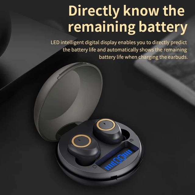 Bluedio D3 wireless earphone portable tws earbuds touch control bluetooth 5.1 in ear headset with charging case battery display 2