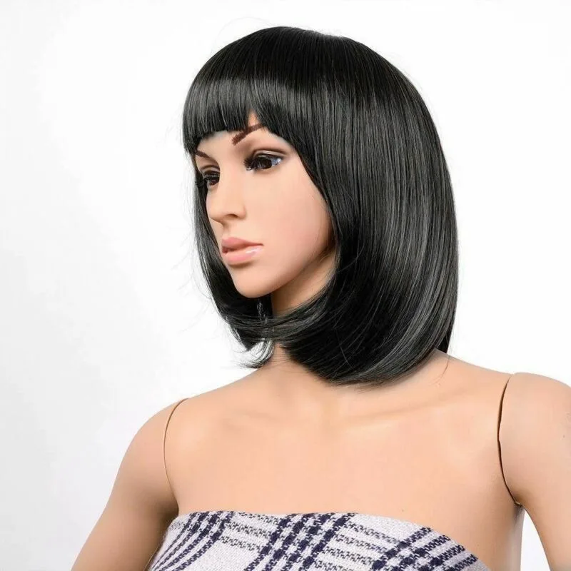 

Cosplay Party Straight Bangs Full Hair Wigs Short Bob Wig Lady Women's Girl