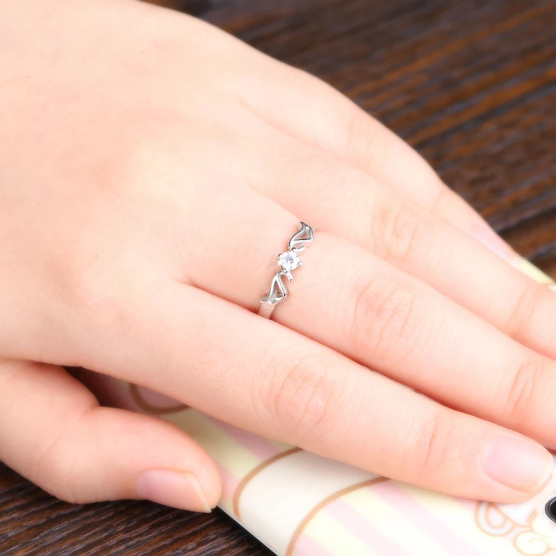 Женское кольцо с кристаллами FIMAODZ свадебные кольца регулируемым размером