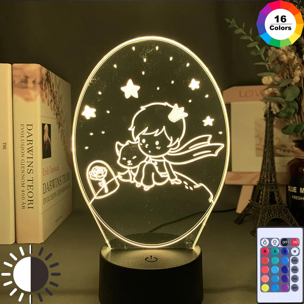 Детский ночсветильник The Little Prince декоративсветильник лампа для спальни 7 цветов с