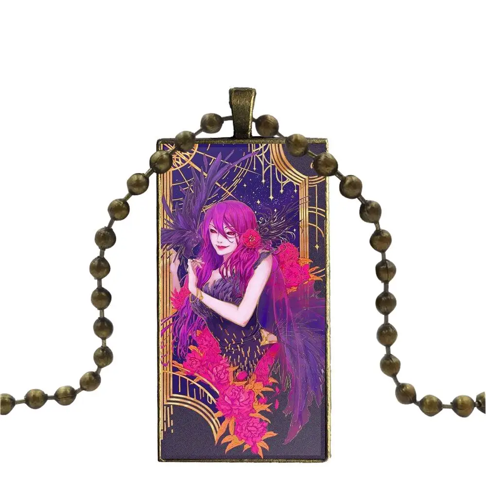 Бронзовое стекло кабошон с прямоугольной подвеской ожерелье-чокер для девочек