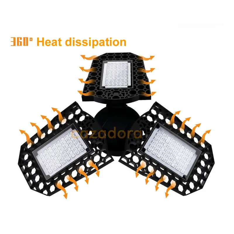 

Cazadora 108/126/144LEDs Fan Shape Three-Leaf Folding Plant Lamp Adjustable Full Spectrum LED Grow Lights