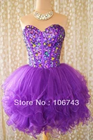 free shipping 2018 sweetheart design sexy sequin short crystal noble really photo mini prom party gown bridesmaid dresses