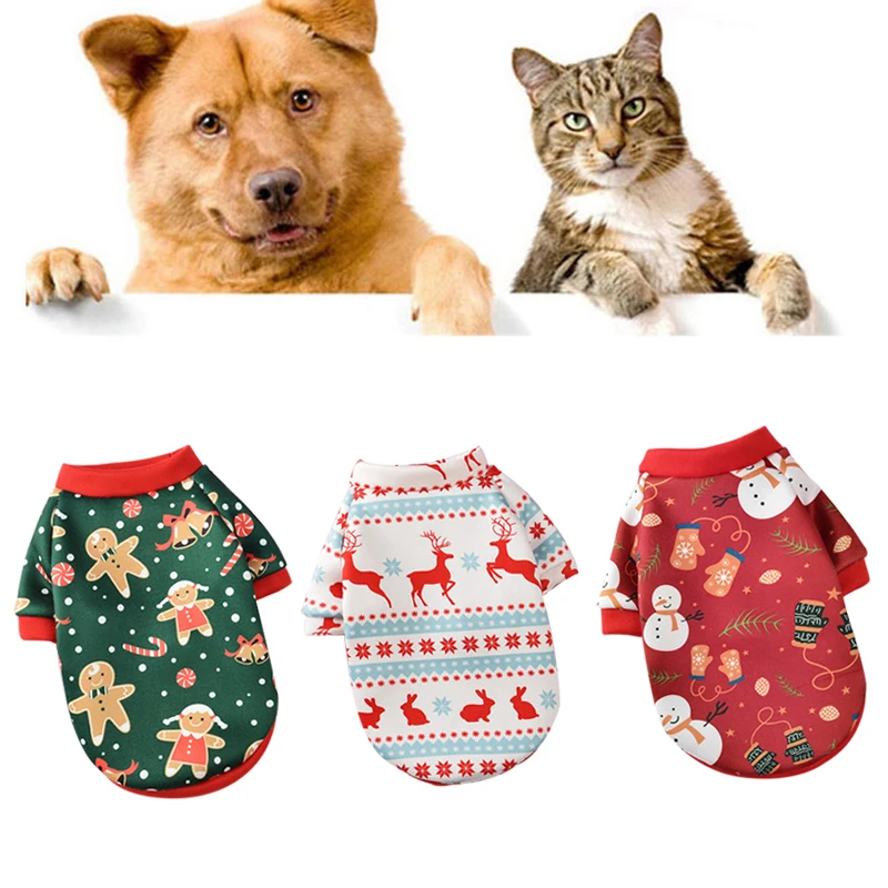 Pet Clothes Christmas Dog Clothes Spring and Autumn Dog Sweater Small Dog Sweater Pet Cat Clothes Puppy Clothes Cat Sweater