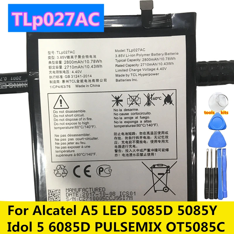 Оригинальный новый аккумулятор 2800 мАч TLP027AC TLP027AJ для смартфонов TCL 750 X1 PLUS Alcatel Idol 5
