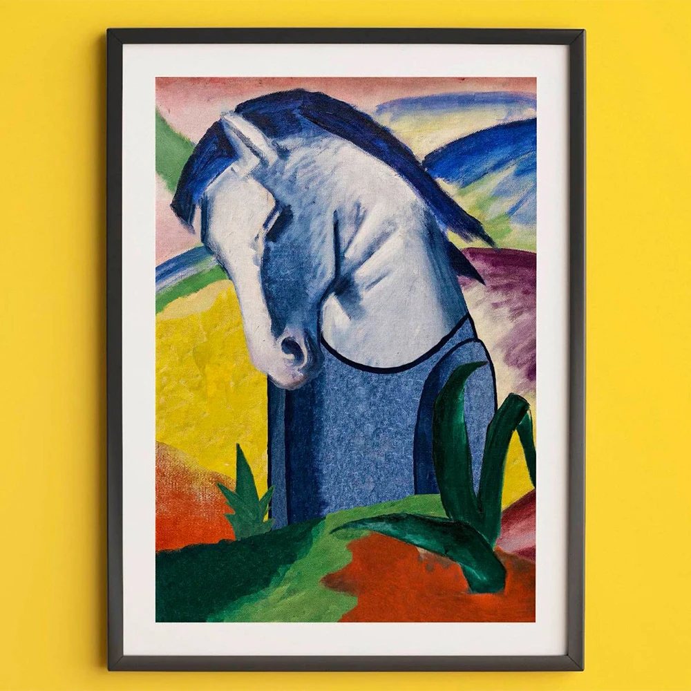 BoJack Horseman Wall Art Abstract Poster Franz Marc Blue Horse Canvas Paintings and Prints Nordic Living Room Home Decoration | Дом и сад