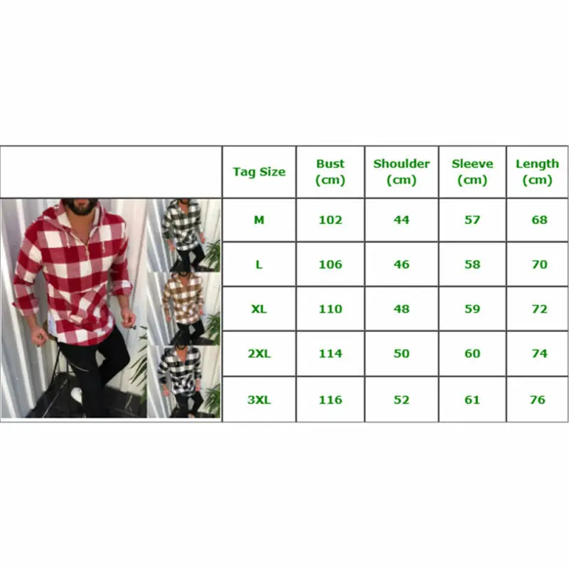 Camisa высокое качество мужские рубашки осень 2019 клетчатая рубашка с капюшоном