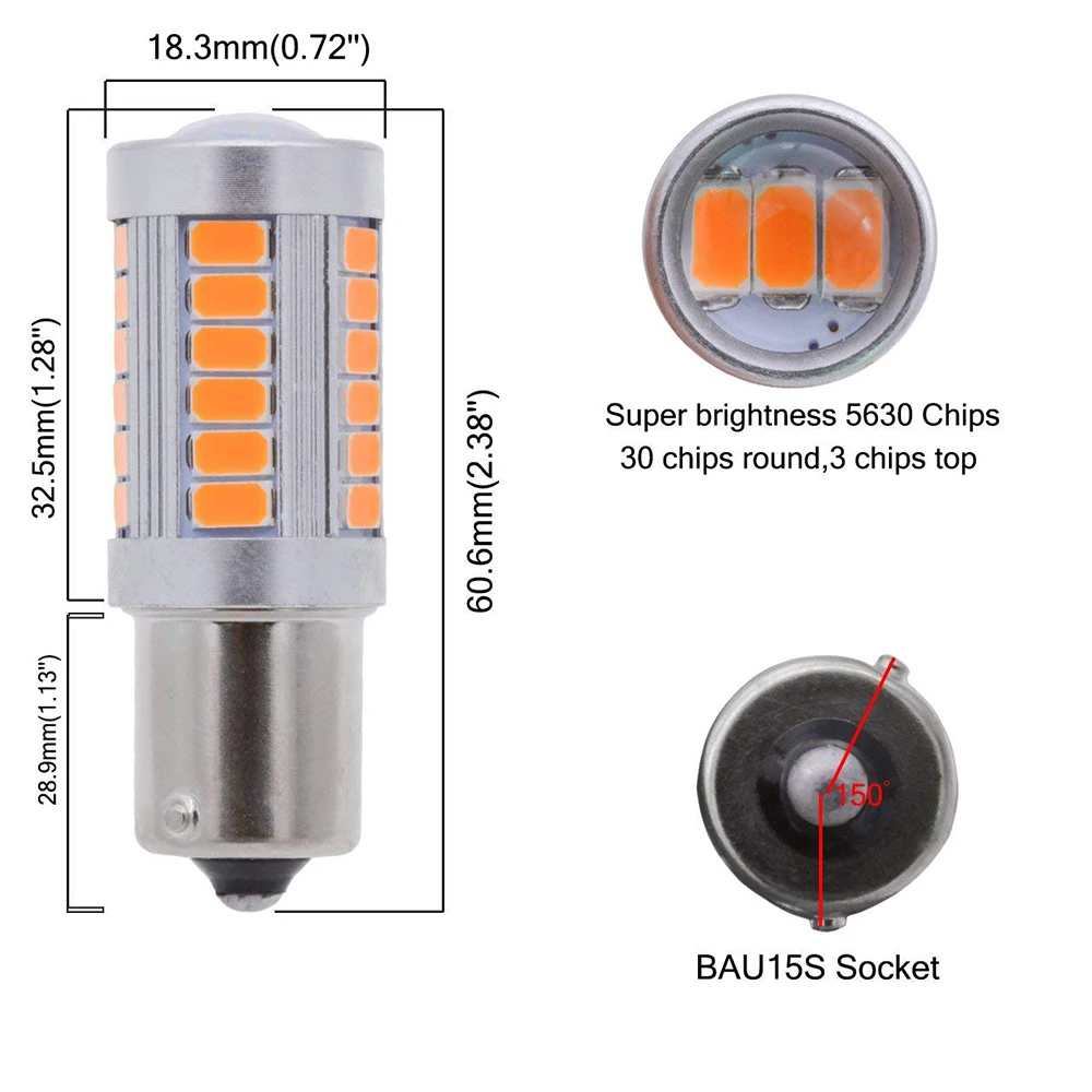 Большое предложение 2 вы 1156 ba15s p21w 33 SMD лампа желтая люминесцентная оранжевая