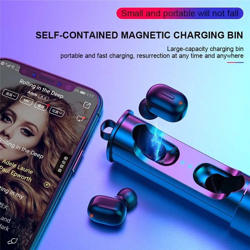 Bluetooth-наушников TWS 5 0 True Беспроводной стерео наушники С микрофоном спортивные