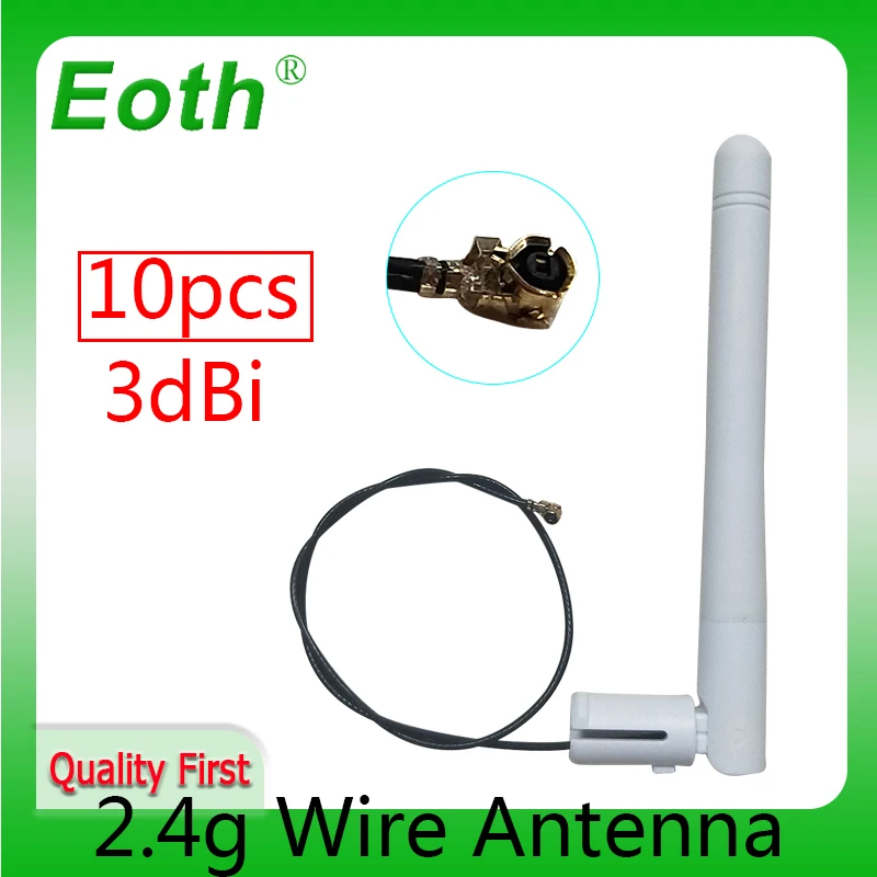 EOTH 10 шт. 2 4 ГГц 3dBi Wi-Fi всенаправленная антенна с кабелем IPX/U.FL Женский усилитель