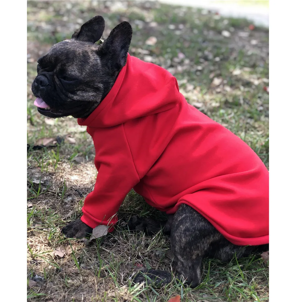 Красная рождественская одежда для собаки худи маленьких собачек Мопсов чихуахуа