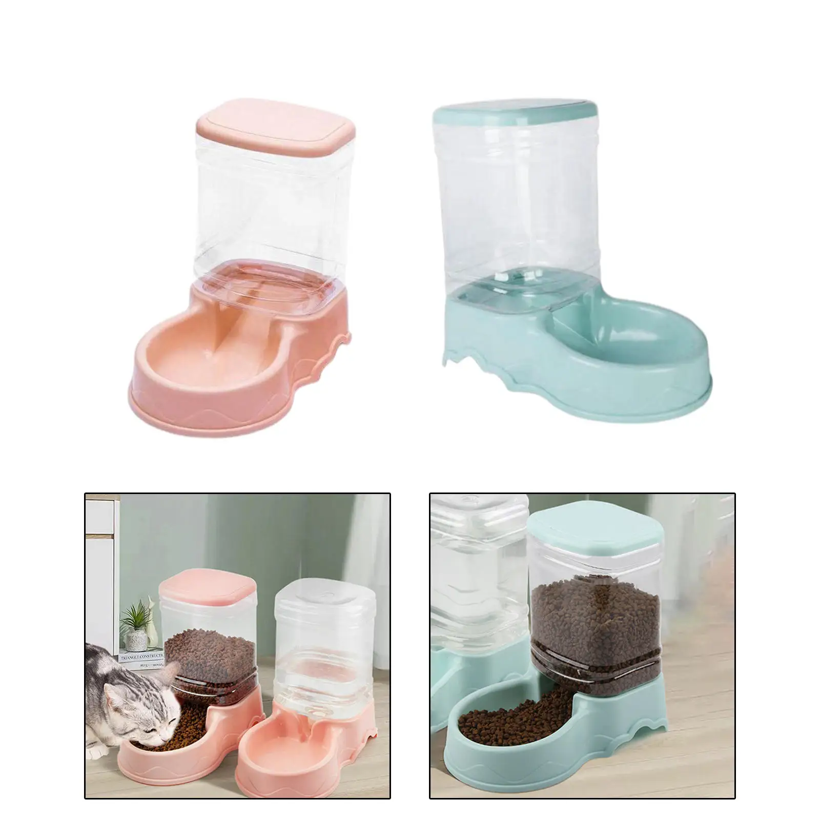 

2Pieces Automatic Pet Feeder, 3.5L Cat Dog Feeder Pet Food Dispenser for Cats Dogs Animals