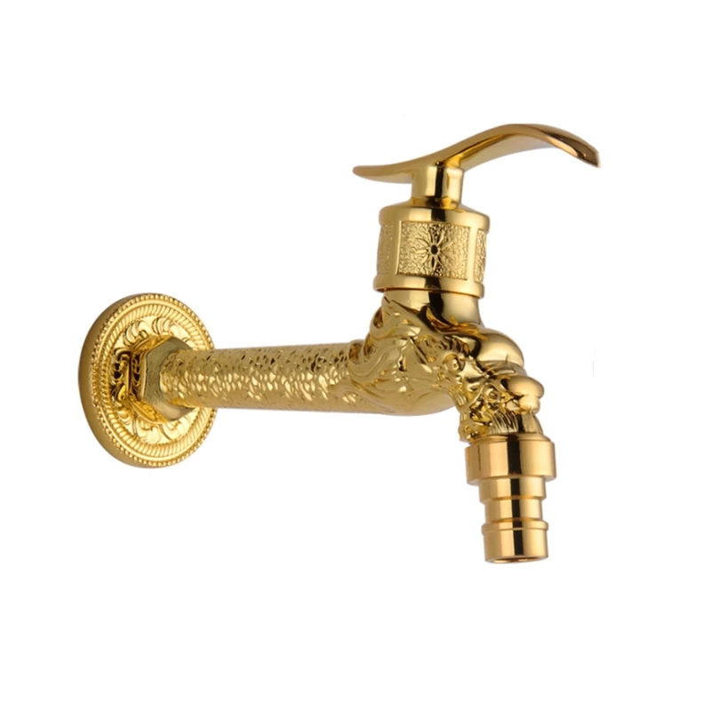 Luxury Total Brass Art Carved High Quality Gold Finished washing Machine Faucet Mixer Basin Sink Tap | Обустройство дома