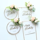 Украшение для торта, из искусственного шелка, 1-набор С Днем Рождения акриловых цветов