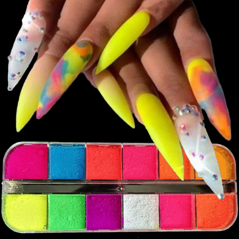 Палетка флуоресцентных теней для макияжа 1 шт. желтые красные неоновые тени век