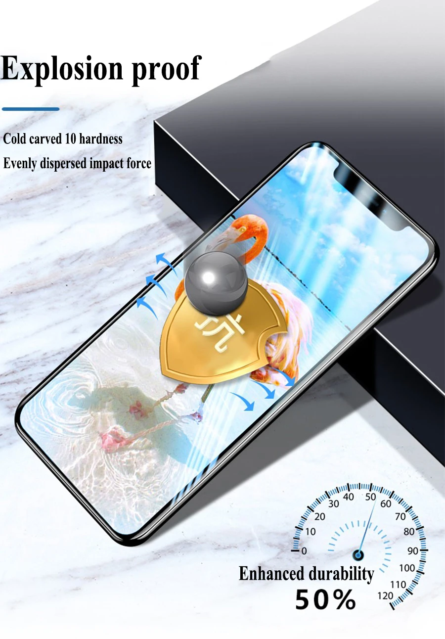 10H Анти-взрыв Защитное стекло для iPhone 6S 7 8 6 Plus закаленное защитное стекло для экрана для iPhone 11 Pro X Xs Max Xr безграничное стекло
