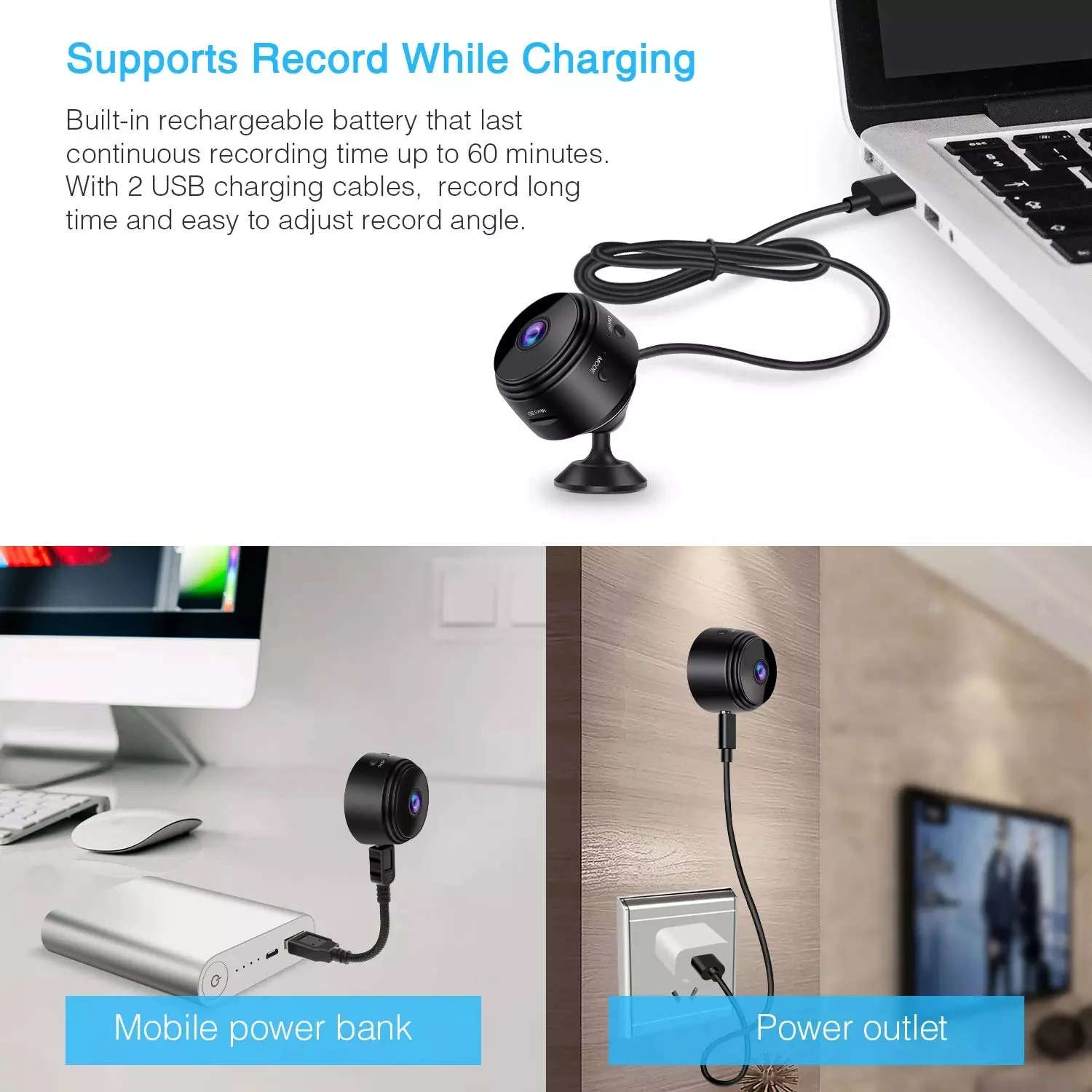 Мини камера видеонаблюдения A9 с поддержкой Wi Fi 1080P HD магнитным