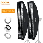 Сотовая сетка Godox 30x120 см, 12x47 дюймов, прямоугольная, для крепления Bowens Profoto Elinchrom, диффузор для студийного стробоскопа, 2 шт.
